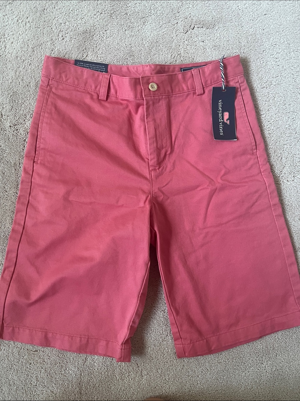 Vineyard Vines Men’s Coral Pink Flat Front Chino Shorts